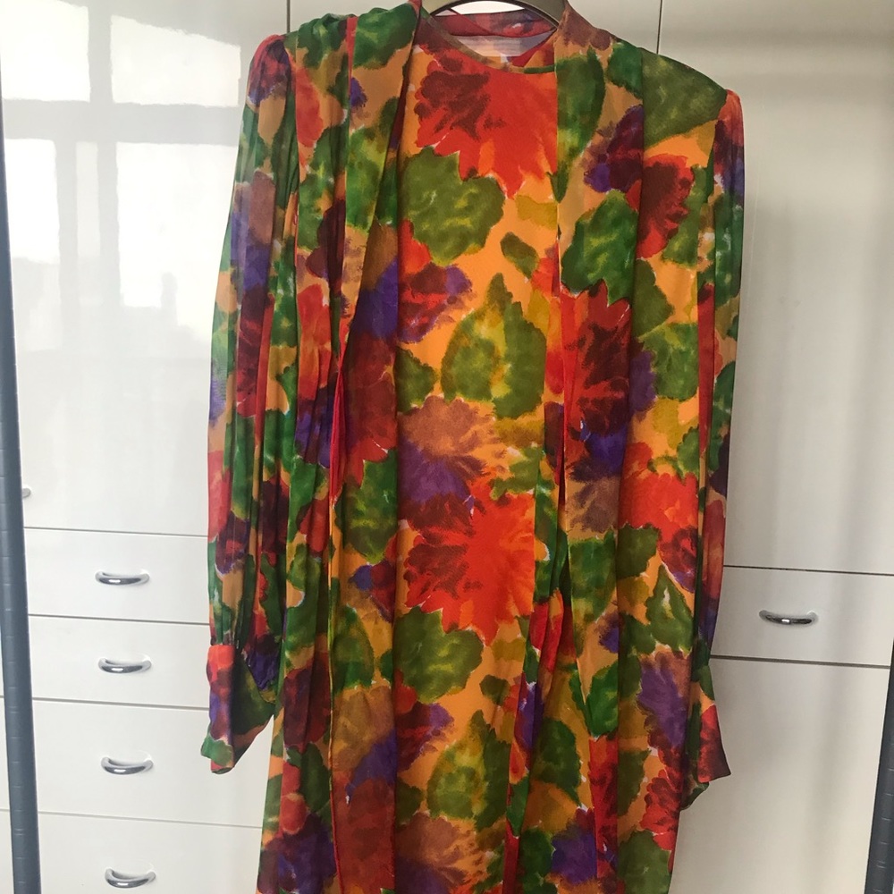 Floral Dress and Shawl